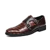 Strap Style Black Office Fashion Designer Leather Shoes -Dress Shoes