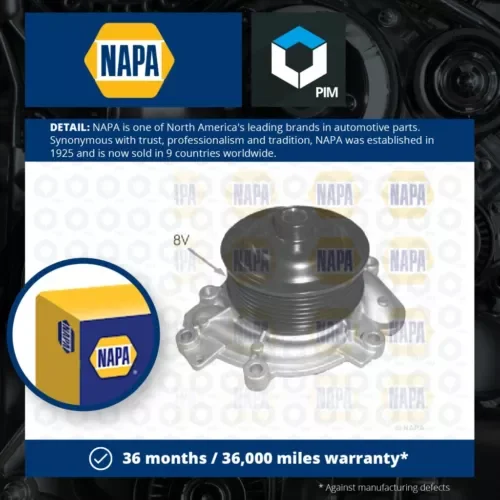 Water Pump fits MERCEDES GL320 X164 3.0D 06 to 07 OM642.940 Coolant NAPA Quality Parts