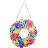 5D DIY Dot Drill Diamond Painting Flower Wreath Kit with Chain Art Pendant Kit