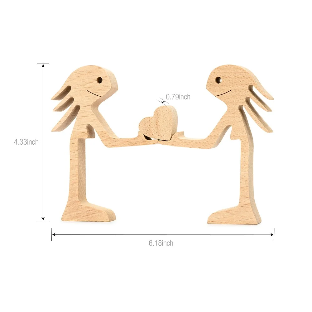 Puppy Family Wood Dog Carving Ornaments Decoration Home Decor Figurine Desktop Table Ornament Sculptures For Dog Pet Lover Gifts 515-1