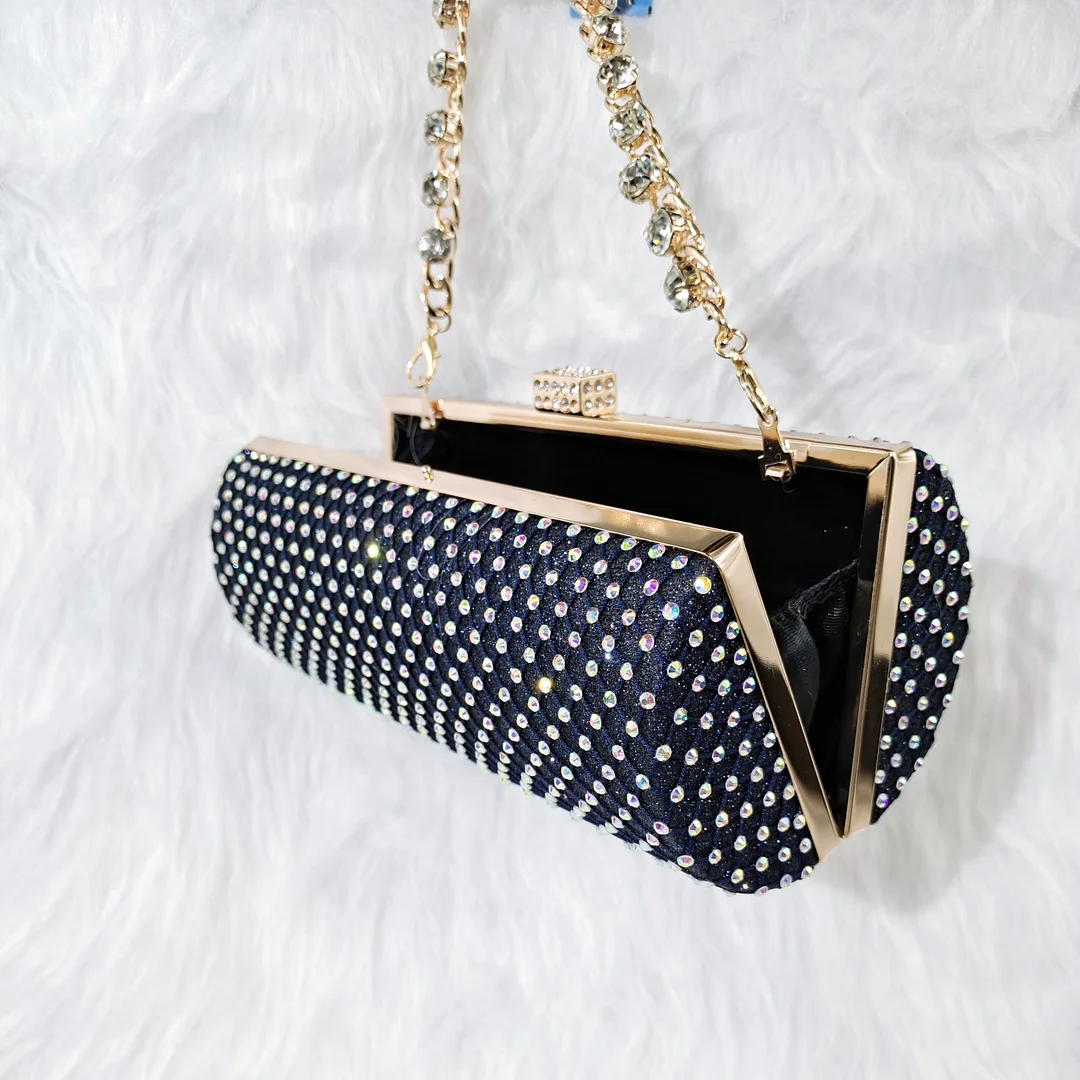 QSGFC 2022 Comfortable streamline pointed shiny Small drill shoes with bags banquet shoes and bags friends party shoes with bags