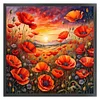 Poppy Field-11CT Stamped Cross Stitch 50*50cm/19.69*19.69in