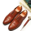 Stylish Mens Brogue Leather Derby Shoes