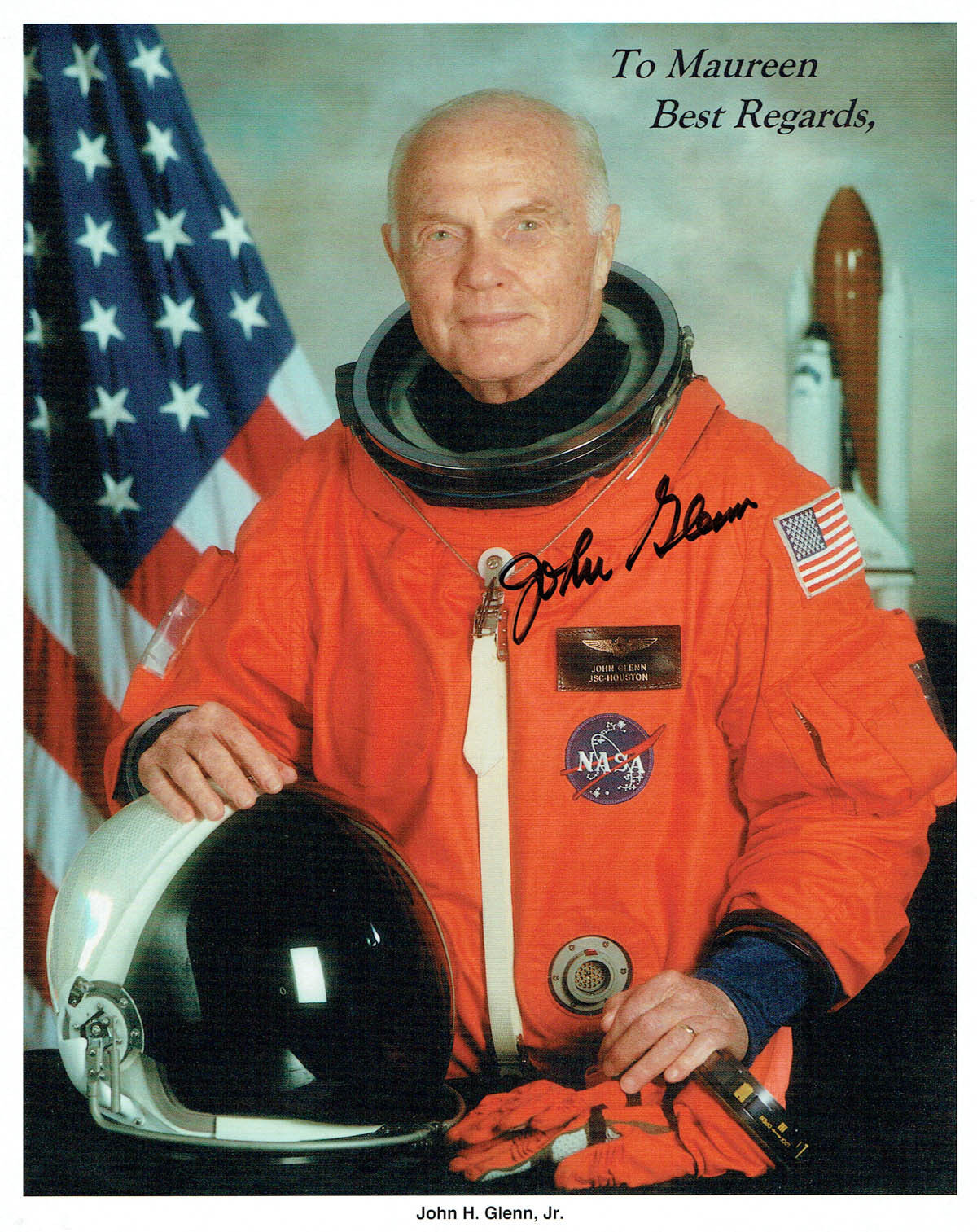 John GLENN Signed Autograph Litho Photo Poster painting COA AFTAL NASA Space Astronaut