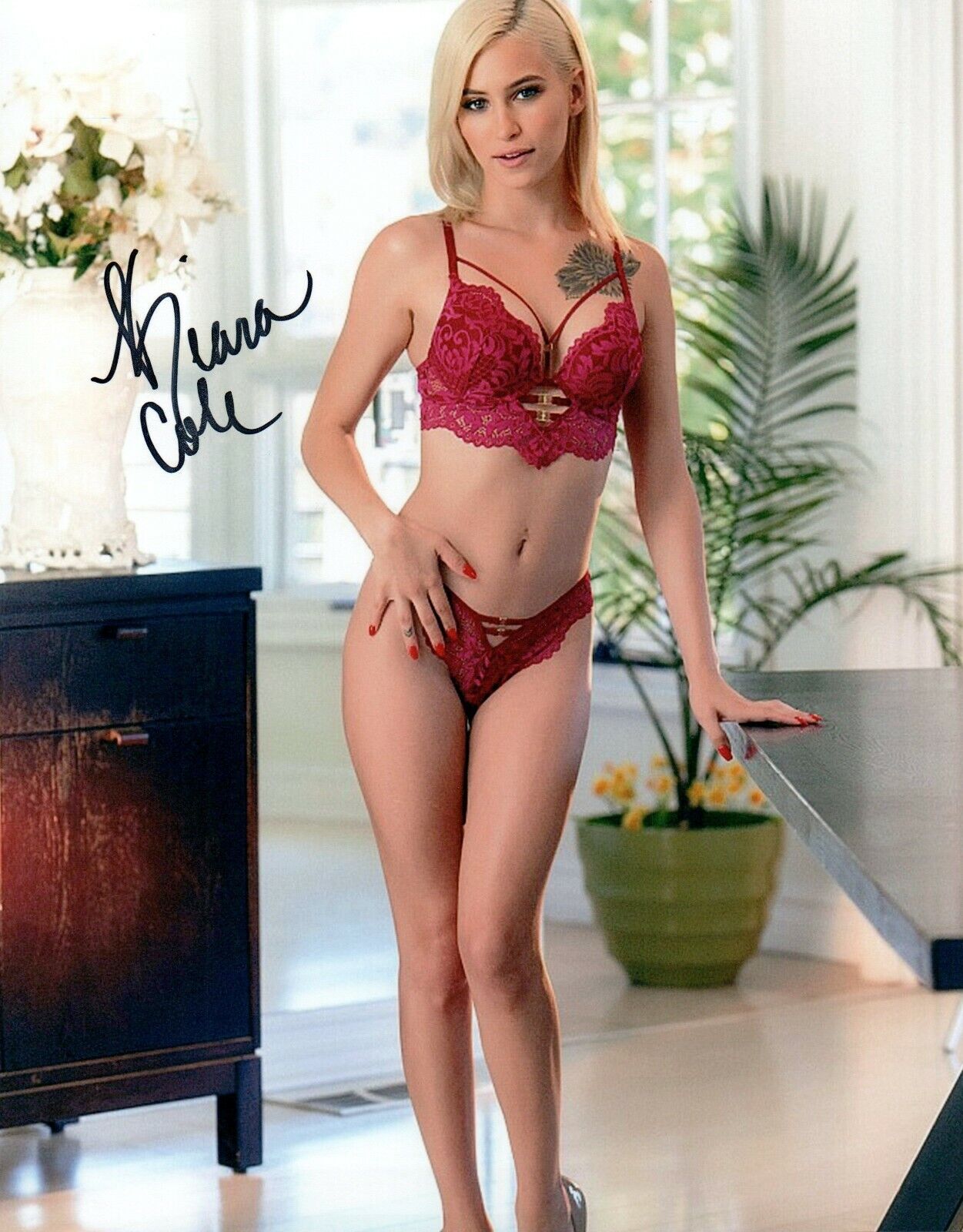 Kiara Cole Super Sexy Hot Adult Model Signed 8x10 Photo Poster painting COA Proof 3D