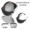 Soft Rubber HeadStrap for Meta Quest 3/3S Accessories Adjustable Replacement Strap Breathable Enhanced Support and Reduce Facial Stress