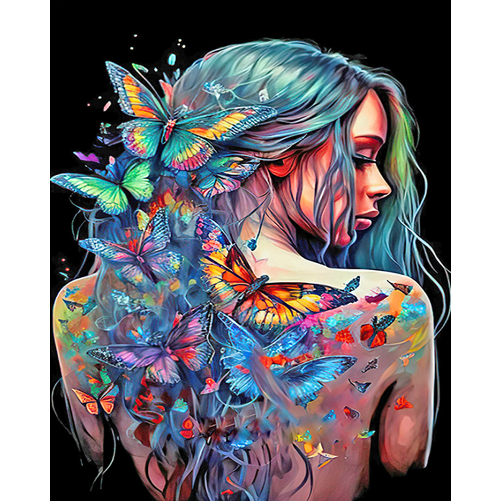 Butterfly Tattoo Girl 40*50cm paint by numbers
