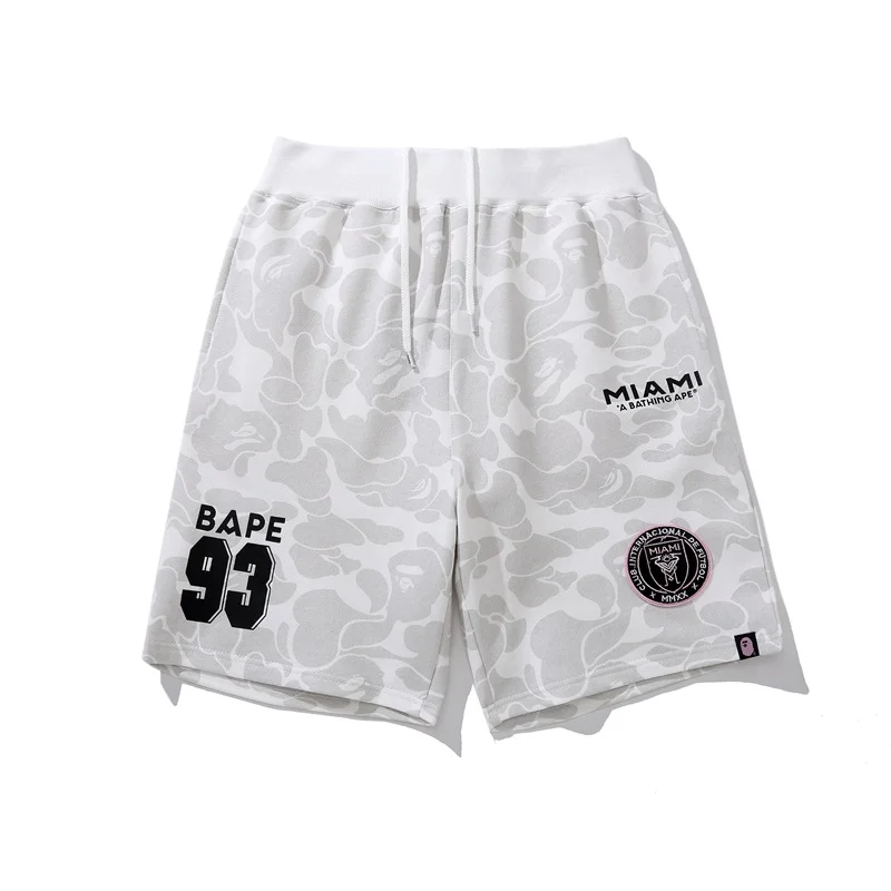 Trendy Brand BAPE Teamed Up with Multi-color Camouflage Label Casual Shorts Summer Trousers