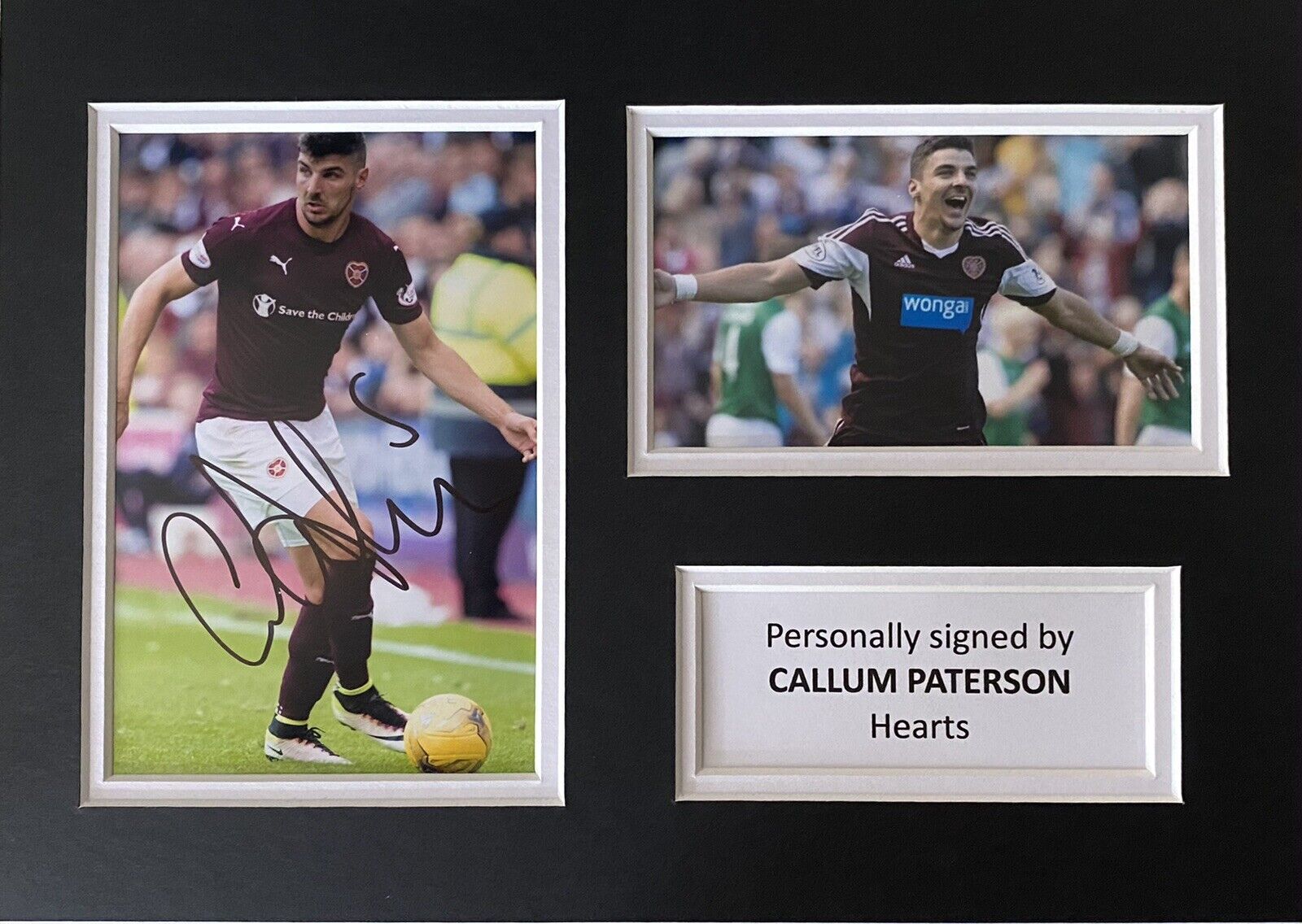 Callum Paterson Hand Signed Photo Poster painting In A4 Hearts Mount Display