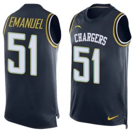 Chargers #51 Kyle Emanuel Navy Blue Team Color Men's Stitched NFL Limited Tank Top Jersey
