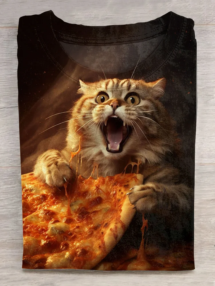 Cute Funny Cat Art Print T-shirt