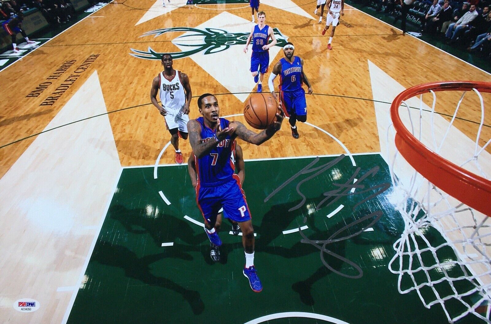 Brandon Jennings Signed 12x18 Photo Poster painting PSA AE94350