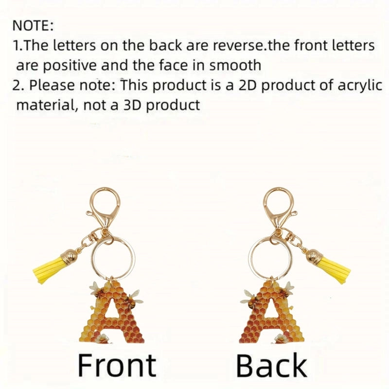 Classic Style Commute Letter Bee Arylic Unisex Bag Pendant Keychain