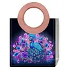 Sac &agrave; main en peinture en diamant 5d en paon DIY avec poign&eacute;e ronde, kit de peinture en diamant, sac &agrave; peinture diamant pour femmes, voyages pour shopping occasionnel, usage quotidien