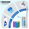Ensemble de Brosse &agrave; Toilettes avec T&ecirc;tes de Remplacement Jetables