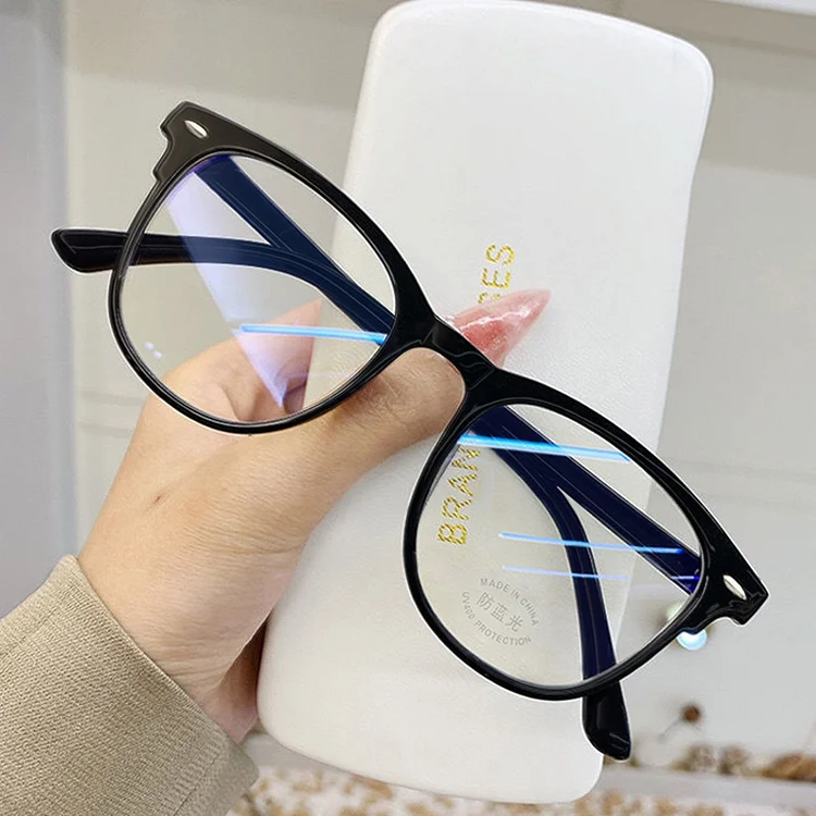Big Square Eyeglasses Frame Anti Blue Blocking Computer Eyeglass Diopter Myopia Glasses -1.0 -1.5 -2.0 -2.5 -3.0 -3.5 -4.0 -4.5