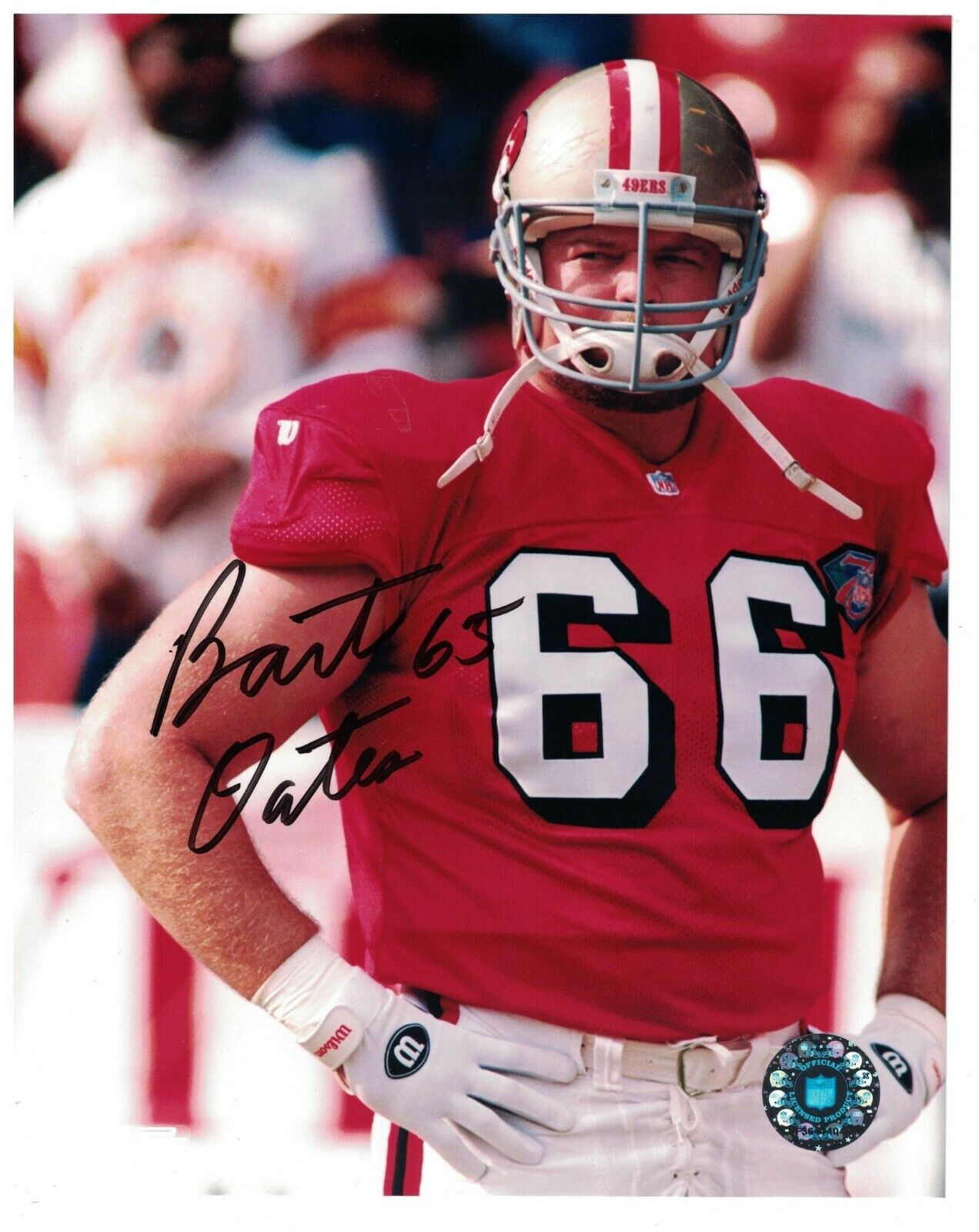 San Francisco 49ers Bart Oates Signed Autographed 8x10 Photo Poster painting COA NY Giants