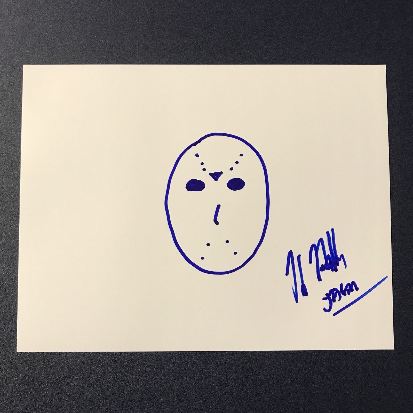 KANE HODDER SIGNED 8x10 SKETCH AUTOGRAPHED JASON VOORHEES FRIDAY THE 13TH COA