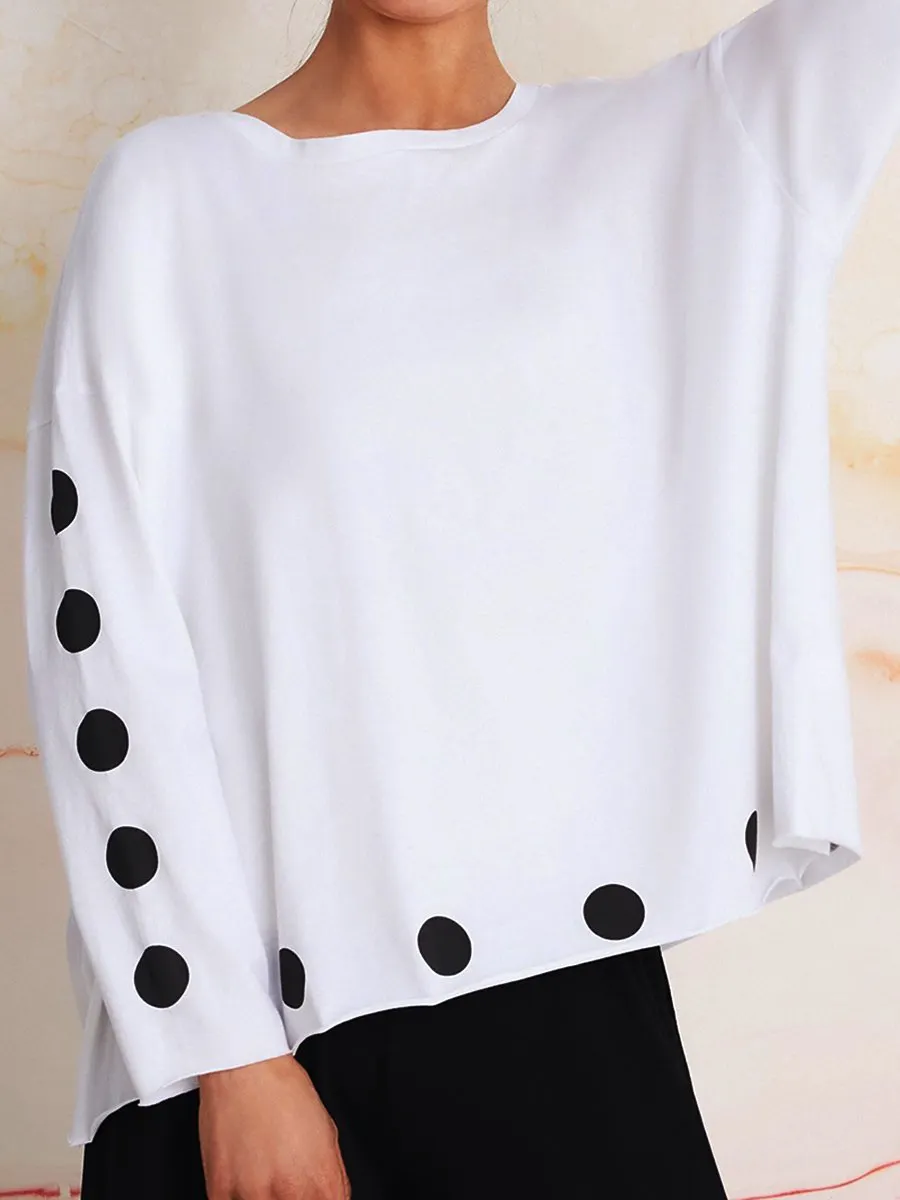 Shift Statement Polka Dots Cotton-Blend T-shirt
