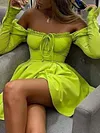 Sexy Solid Color Bandage Backless One-Shoulder Mini Dress