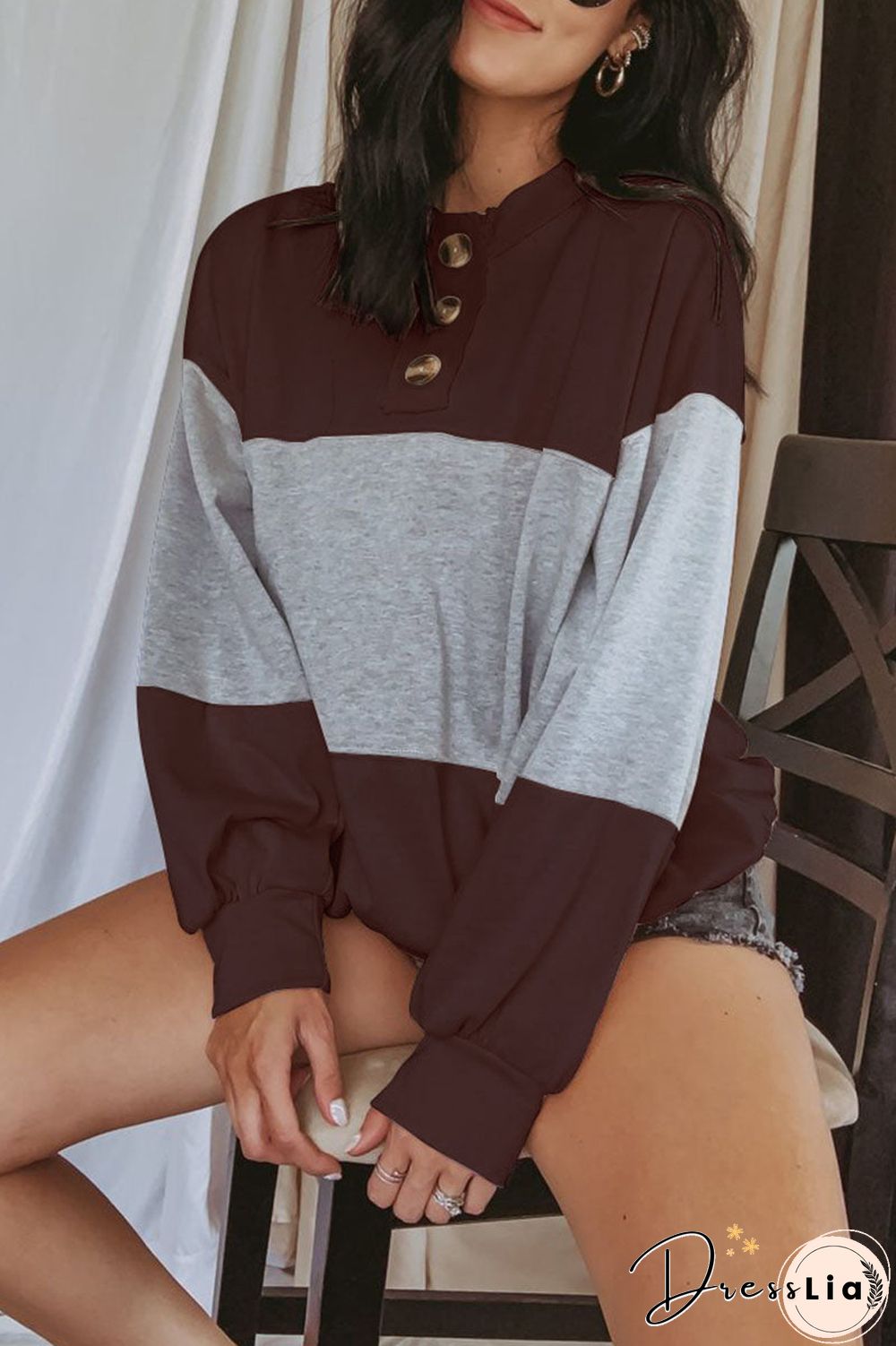 Fashion Casual Solid Split Joint O Neck T-Shirts