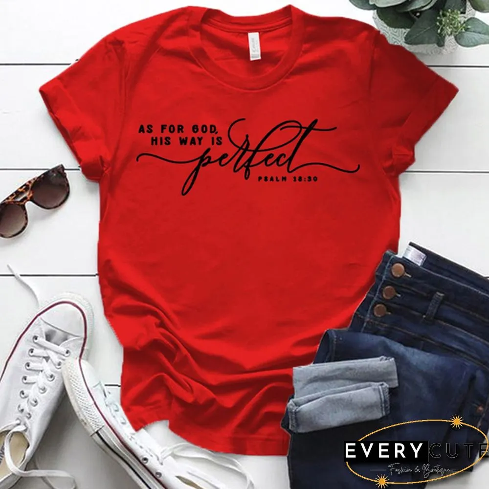 Womens Short Sleeved God Shirts Christian Saying Printed Tops Women Casual Solid Color