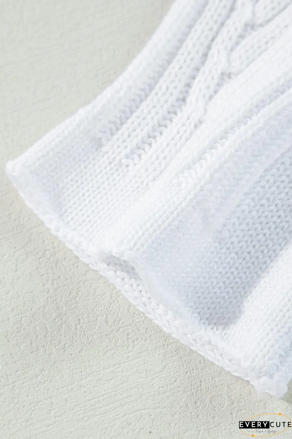 White Collared Button-up Loose Fit Casual Sweater