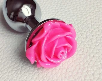 Pink flower butt plug bdsm sex toys ddlg butt plug anal plug princess plug  size