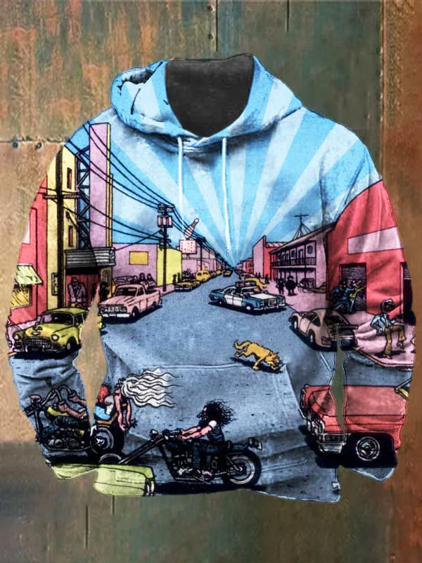 Unisex Skull Print Heavyweight Hoodies