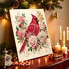 Christmas DIY Special Shape Diamond Painting Pearl Art With Inner Frame Kit 25x25cm(Red Sparrow)