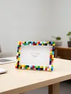  DIY Building Block Photo Frame Kit,Creative Handmade Assembled Photo Frame Handmade Craft Gift Home Tabletop Display Decor