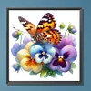 Diamond Painting-DIY Full Round Drill Butterfly Flower