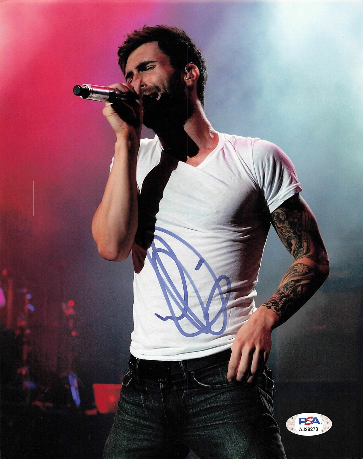 Adam Levine signed 8x10 Photo Poster painting PSA/DNA Autographed Singer Maroon 5