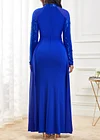 Shinning Sapphire Blue Side Slit Maxi Dress