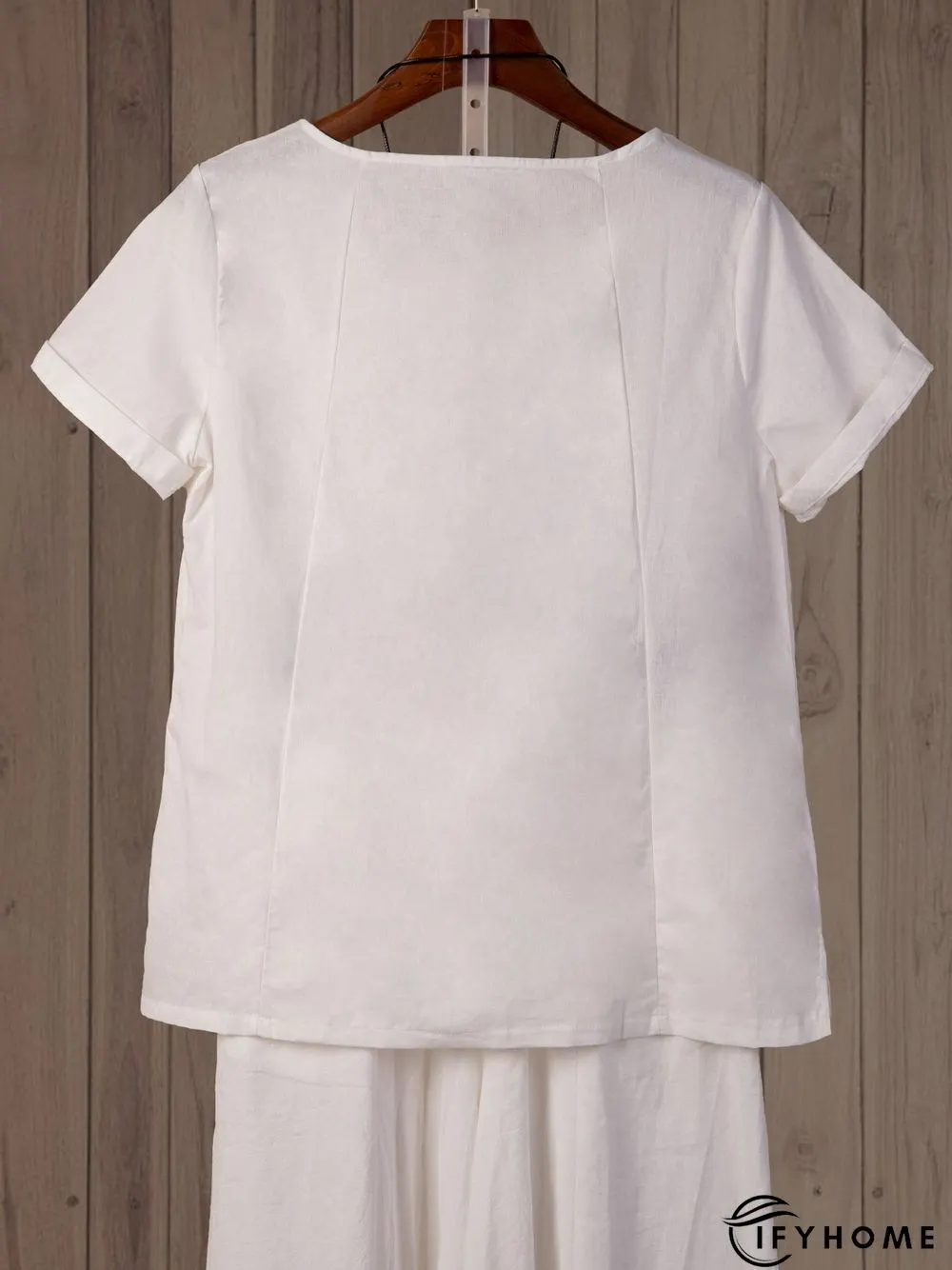 White Floral-Print Short Sleeve T-shirt | IFYHOME