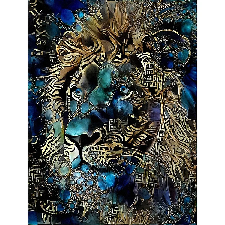 Full Round Diamond Painting - Blue Lion 30*40CM
