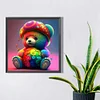 (40*40cm)DIY Round Partial AB Drill Diamond Painting - Colourful Bear