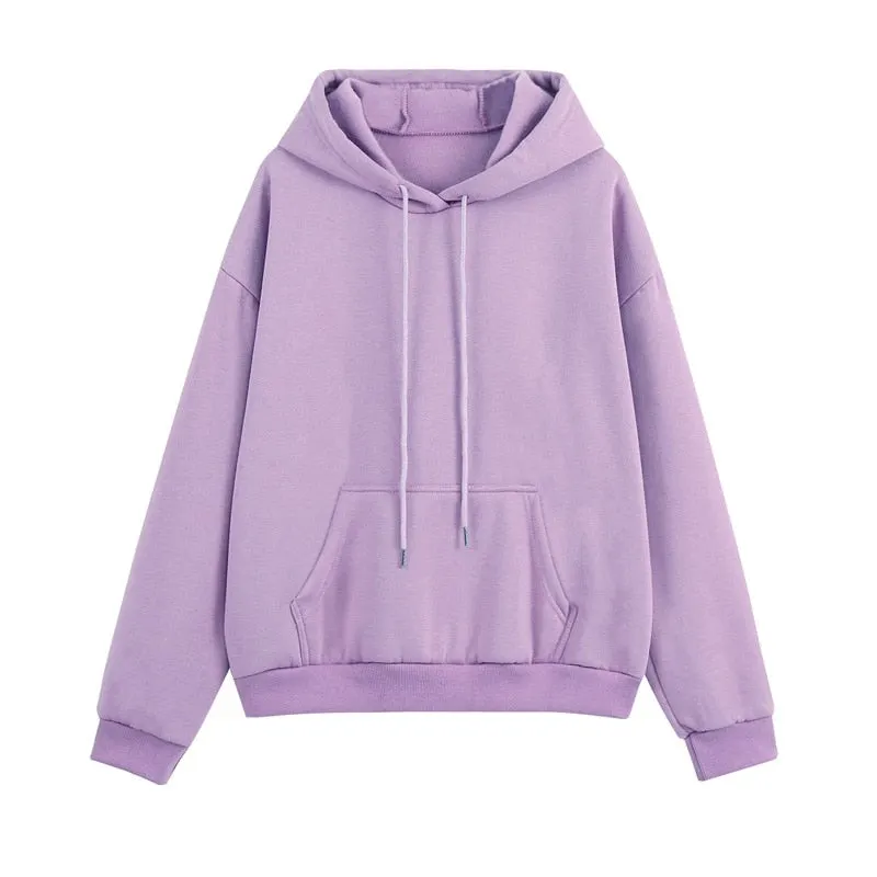 New Tracksuits Women Casual Solid Long Sleeve Hoodie Pants Set  Autumn Winter Fleece Warm Suit Female Sportwear Hooded Outfit