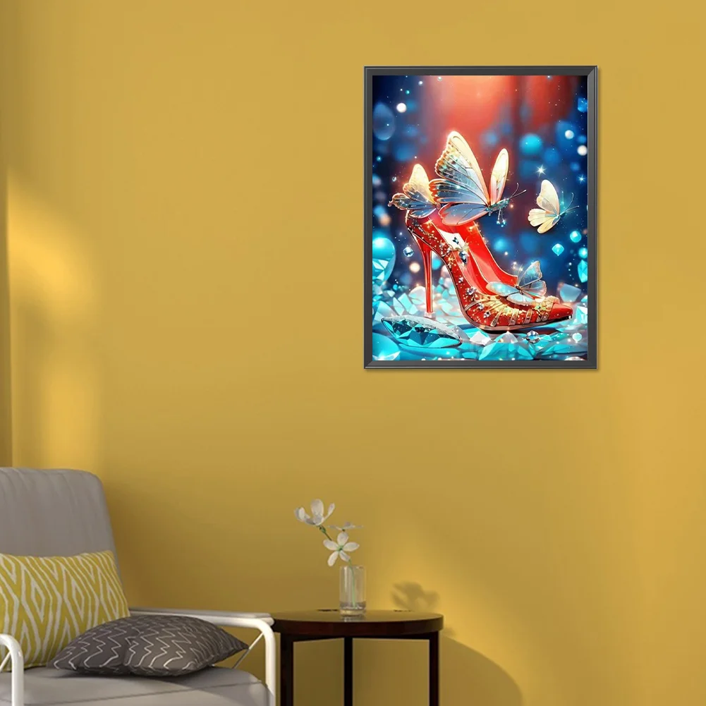 Diamond Painting - Full Round Drill - Butterfly High Heels(Canvas|30*40cm)