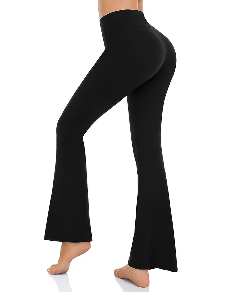 Flared Yoga Pants With Crossed Belt
