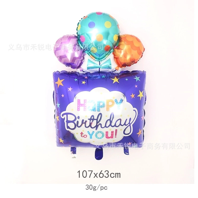 2 Pieces Birthday Cake Aluminum Film Party Balloon