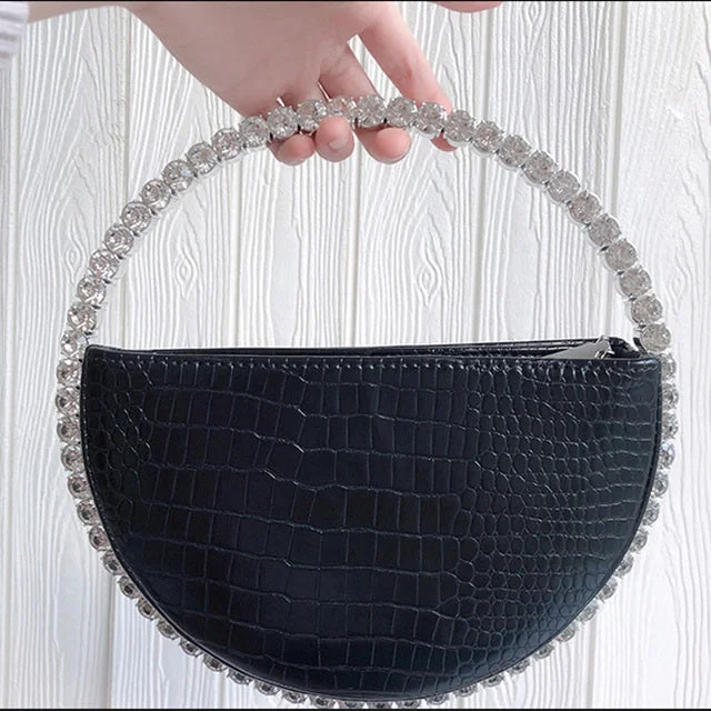 Rhinestone Circular Clutch