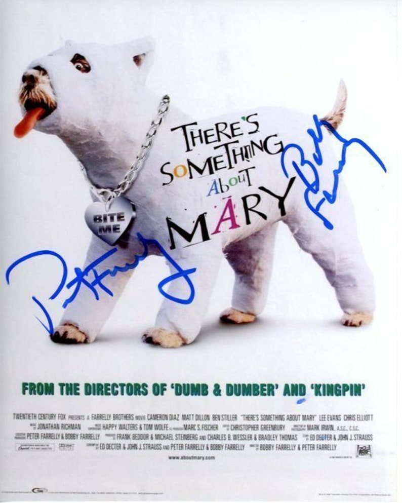 Peter and bobby farrelly signed autographed theres something about mary Photo Poster painting