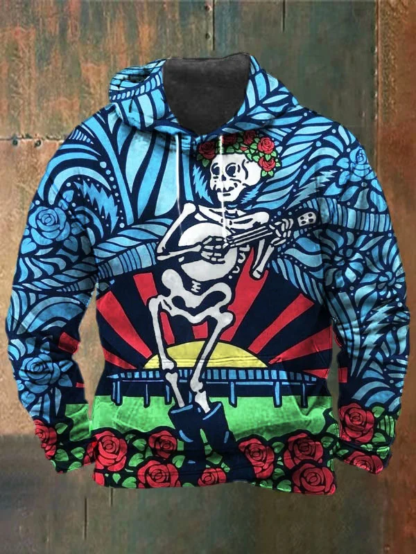 Unisex Skull Print Heavyweight Hoodies