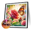 Diamond Painting - Full Round Drill - Rose & Butterfly(Canvas|30*30cm)