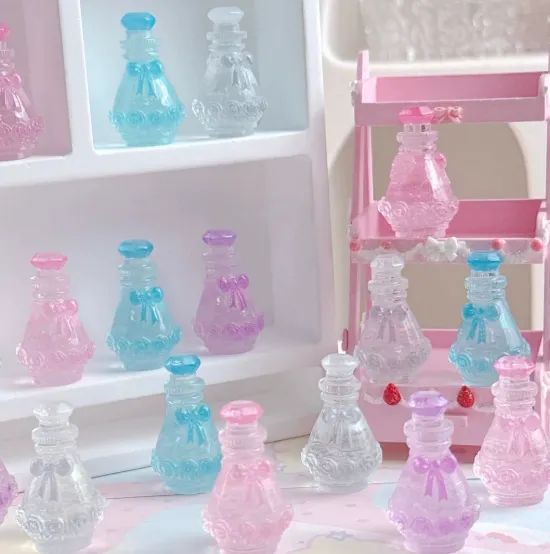 Clear Bottle Resin Charm Set