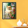 Pomeranian Flowers-11CT Stamped Cross Stitch 40*50cm/15.75*19.69in tapestrymarket