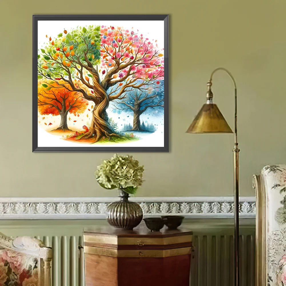 Diamond Painting - Full Round Drill - Four Seasons Tree(Canvas|40*40cm)