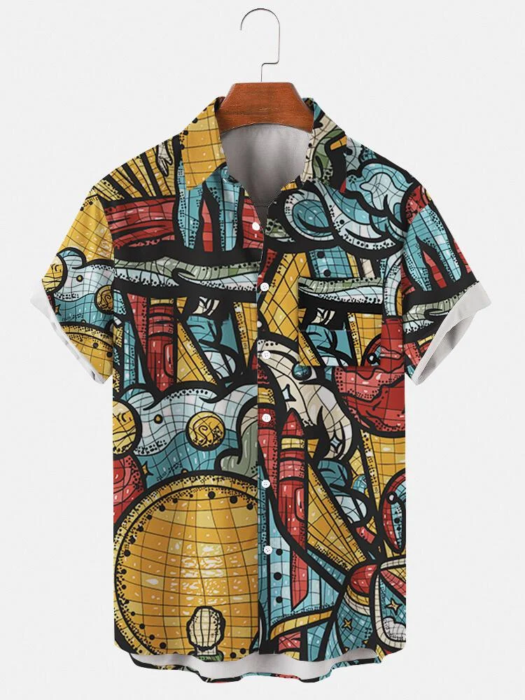 Art Illustration Style Short Sleeve Shirt