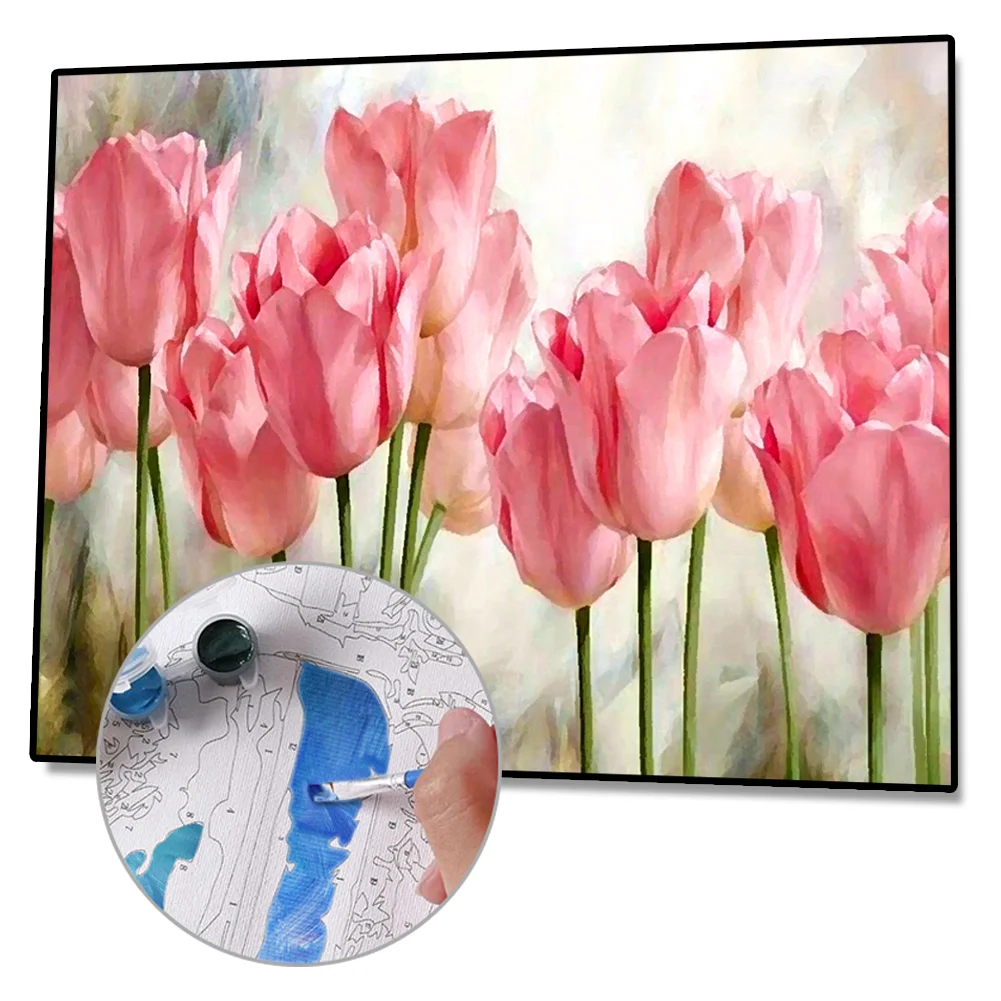 Pink Flower - Paint By Number(50*40cm)